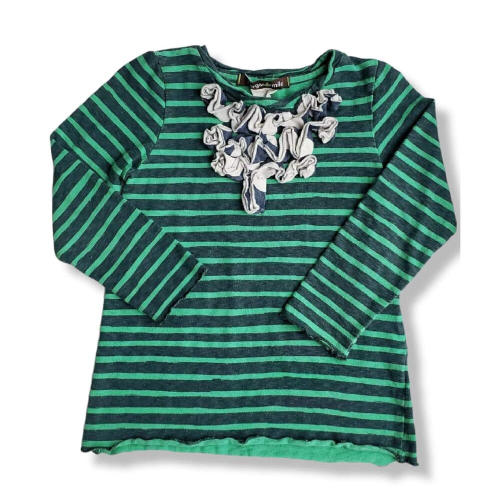 Morgan & Milo 5 Girls Penelope Ruffle Striped Shirt